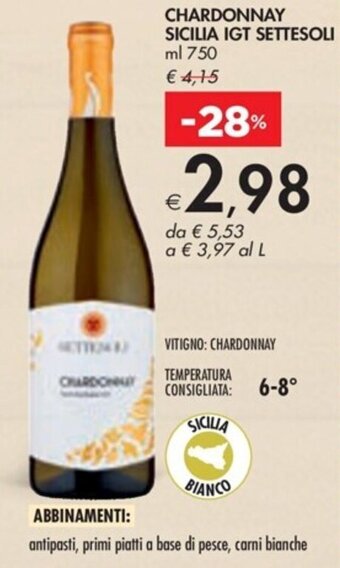 CHARDONNAY SICILIA IGT SETTESOLI ml 750