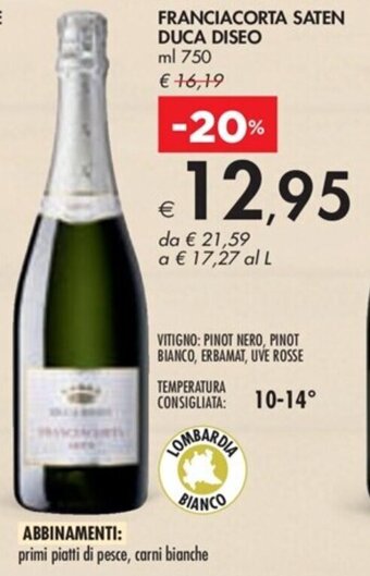 FRANCIACORTA SATEN DUCA DISEO ml 750