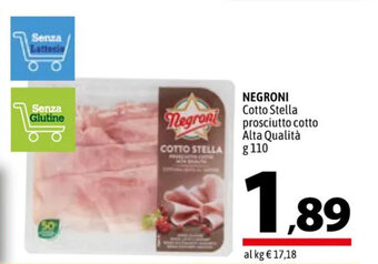A&O NEGRONI Cotto Stella prosciutto cotto Alta Qualità g 110 offerta