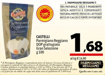 A&O CASTELLI Parmigiano Reggiano DOP grattugiato Gran Selezione g 100 offerta