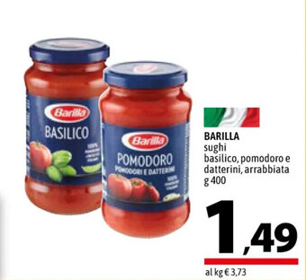 A&O BARILLA sughi basilico, pomodoro e datterini, arrabbiata g 400 offerta