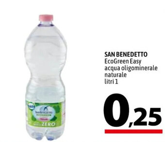 A&O SAN BENEDETTO EcoGreen Easy acqua oligominerale naturale litri 1 offerta