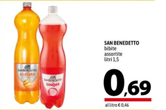 A&O SAN BENEDETTO bibite assortite litri 1,5 offerta