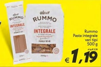 Iper Super Conveniente Rummo Pasta integrale vari tipi 500 g offerta