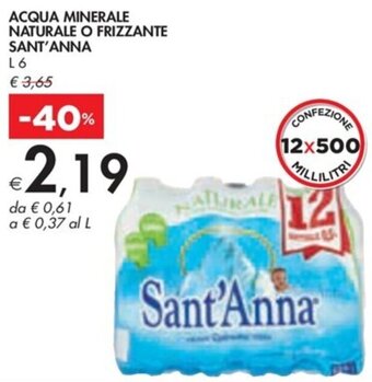 Bennet ACQUA MINERALE NATURALE O FRIZZANTE SANT'ANNA L6 offerta