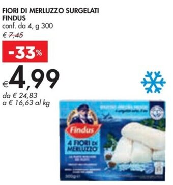 Bennet FIORI DI MERLUZZO SURGELATI FINDUS conf. da 4, g 300 offerta