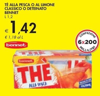 Bennet TÈ ALLA PESCA O AL LIMONE CLASSICO O DETEINATO BENNET L 1,2 offerta