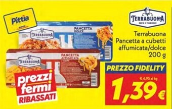 Iper Super Conveniente Terrabuona Pancetta a cubetti affumicata/dolce 200 g offerta