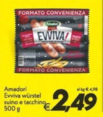 Amadori Evviva würstel suino e tacchino 500 g