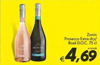 Iper Super Conveniente Zonin Prosecco Extra dry/ Rosé D.O.C. 75 cl offerta