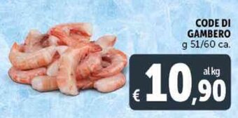 Deco Supermercati CODE DI GAMBERO g 51/60 ca. offerta