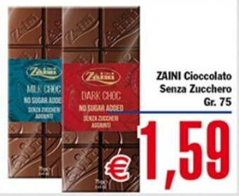 Conte Supermercati ZAINI Cioccolato Senza Zucchero gr.75 offerta
