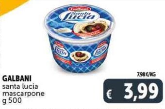 Deco Supermercati GALBANI santa lucia mascarpone g 500 offerta