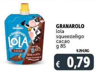 Deco Supermercati GRANAROLO lola squeeze&go cacao g 85 offerta