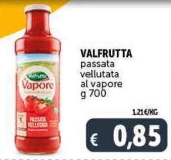 Deco Supermercati VALFRUTTA passata vellutata al vapore g 700 offerta