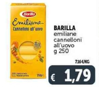 Deco Supermercati BARILLA emiliane cannelloni all'uovo g 250 offerta
