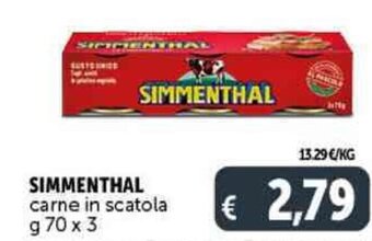 Deco Supermercati SIMMENTHAL carne in scatola g 70 x 3 offerta