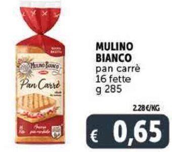 Deco Supermercati MULINO BIANCO pan carrè 16 fette g 285 offerta