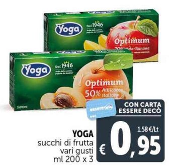 Deco Supermercati YOGA succhi di frutta ml 200 x 3 offerta