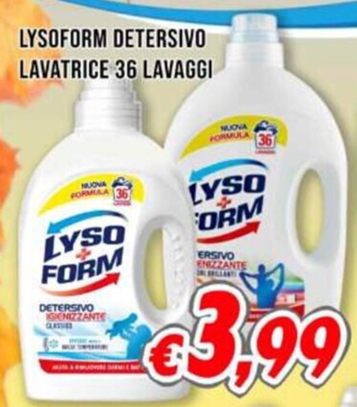 Supermercati Emark LYSOFORM DETERSIVO LAVATRICE 36 LAVAGGI offerta