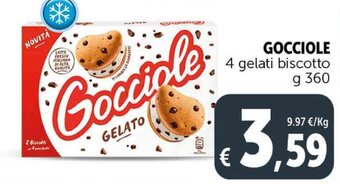 Deco Supermercati GOCCIOLE 4 gelati biscotto g 360 offerta