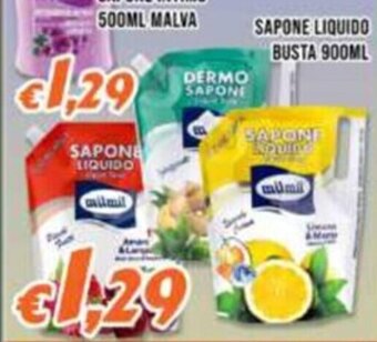 Supermercati Emark SAPONE LIQUIDO BUSTA 900ML offerta