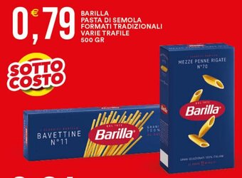 BARILLA PASTA DI SEMOLA FORMATI TRADIZIONALI VARIE TRAFILE 500 GR