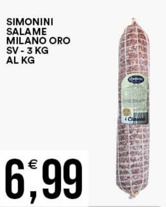 SIMONINI SALAME MILANO ORO SV-3 KG