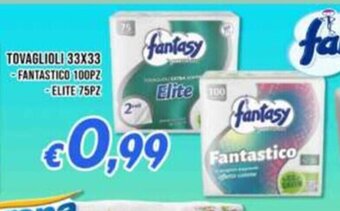 Supermercati Emark TOVAGLIOLI 33X33 -FANTASTICO 100PZ -ELITE 75PZ offerta