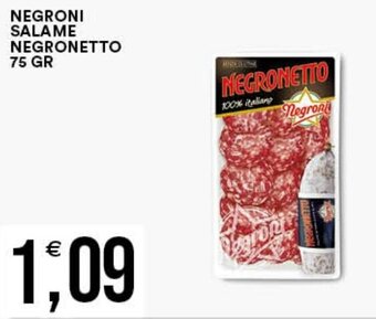 NEGRONI SALAME NEGRONETTO 75 GR