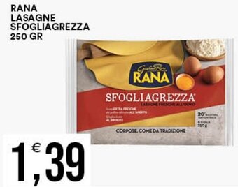 Vantaggio Cash&Carry RANA LASAGNE SFOGLIAGREZZA 250 GR offerta