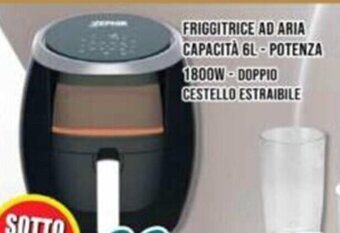Supermercati Emark FRIGGITRICE AD ARIA CAPACITA 6L-POTENZA 1800W-DOPPIO CESTELLO ESTRAIBILE offerta