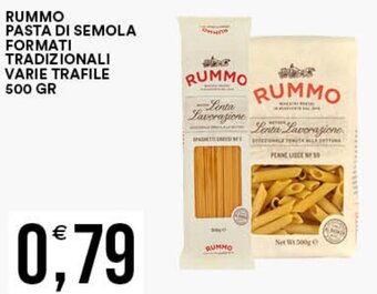 Vantaggio Cash&Carry RUMMO PASTA DI SEMOLA FORMATI TRADIZIONALI VARIE TRAFILE 500 GR offerta