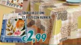 Supermercati Emark TOVAGLIA COTONE 12 POSTI CON RUNNER offerta