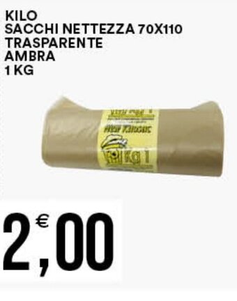 KILO SACCHI NETTEZZA 70X110 TRASPARENTE AMBRA 1 KG