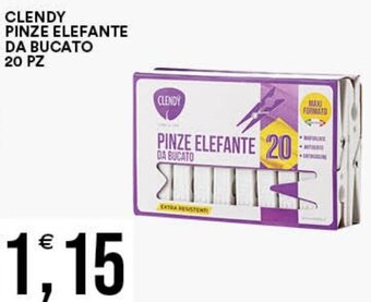 Vantaggio Cash&Carry CLENDY PINZE ELEFANTE DA BUCATO 20 PZ offerta