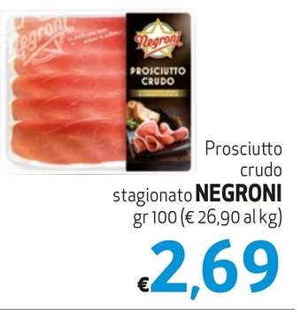 Prosciutto crudo stagionato NEGRONI gr 100