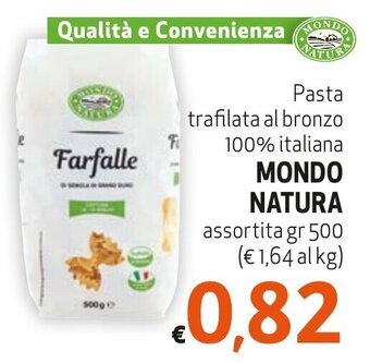 Maxi Family Pasta trafilata al bronzo 100% italiana MONDO NATURA assortita gr 500 offerta