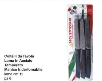 Coltelli da Tavola Lama in Acciaio Temperato lama cm 11 pz 6