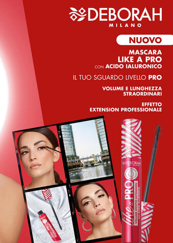 Acqua & Sapone DEBORAH MILANO MASCARA LIKE A PRO CON ACIDO IALURONICO offerta