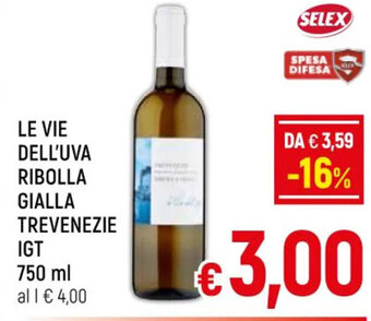 LE VIE DELL'UVA RIBOLLA GIALLA TREVENEZIE IGT 750 ml