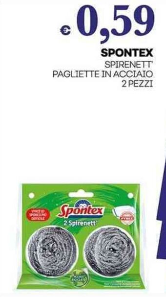 Pilato SPONTEX SPIRENETT PAGLIETTE IN ACCIAIO 2 PEZZI offerta