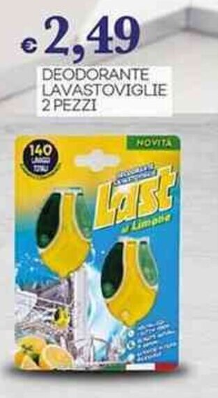 Pilato Last DEODORANTE LAVASTOVIGLIE 2 PEZZI offerta
