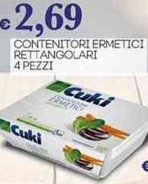 Pilato Cuki CONTENITORI ERMETICI RETTANGOLARI 4 PEZZI offerta