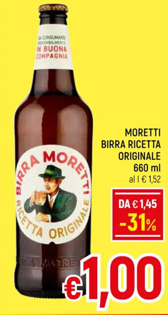 Famila Market MORETTI BIRRA RICETTA ORIGINALE 660 ml offerta