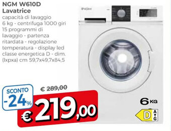 Famila Market NGM W610D Lavatrice offerta