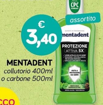 Il Tulipano MENTADENT collutorio 400ml o carbone 500ml offerta