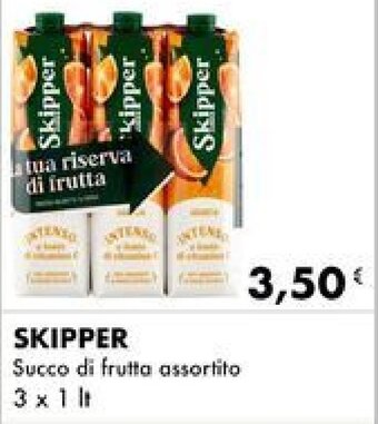Iper Tosano SKIPPER Succo di frutta assortito 3 x 1 lt offerta