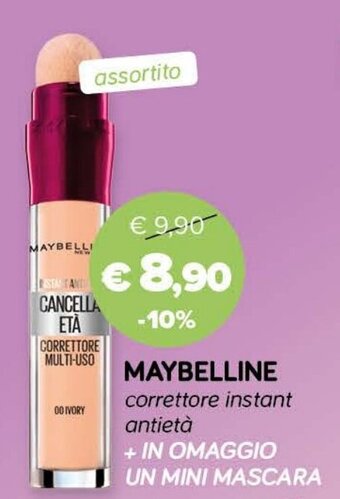 Il Tulipano MAYBELLINE correttore instant antietà +IN OMAGGIO UN MINI MASCARA offerta