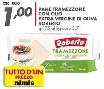 Italmark PANE TRAMEZZONE CON OLIO EXTRA VERGINE DI OLIVA ROBERTO g 175 offerta